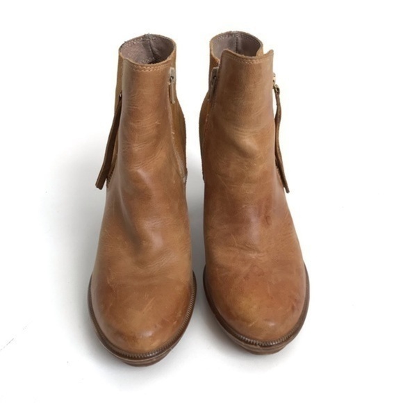 Aldo Carmel Leather Block Heel Ankle Booties Size 9 - Picture 6 of 13